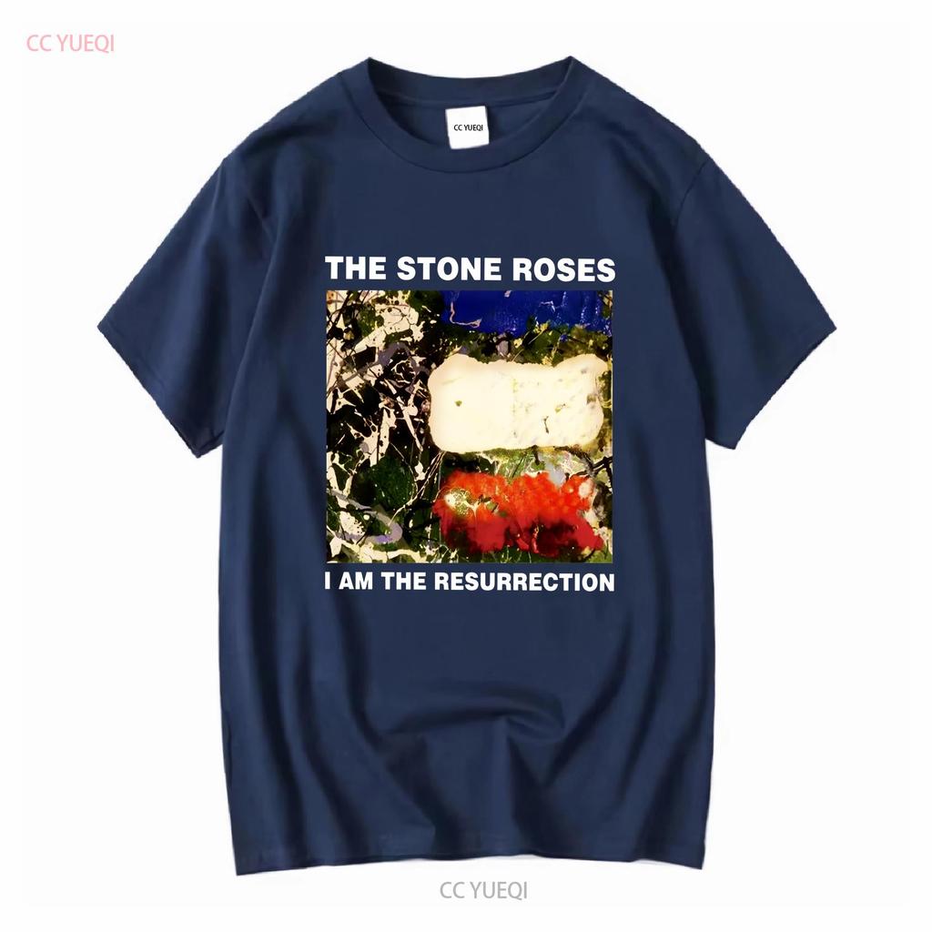 Koszulkę The Stone Roses Czarna HT50745 z długim lub krótkim rękawem vintage Prana Lekko męska Wszechstronna moda uliczna