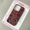 Burgundy Lace Phone Case for iPhone 17/16/15/14 Plus/13/12/11 Pro Max Clear TPU Cover Elegant Floral Pattern Protective Cover