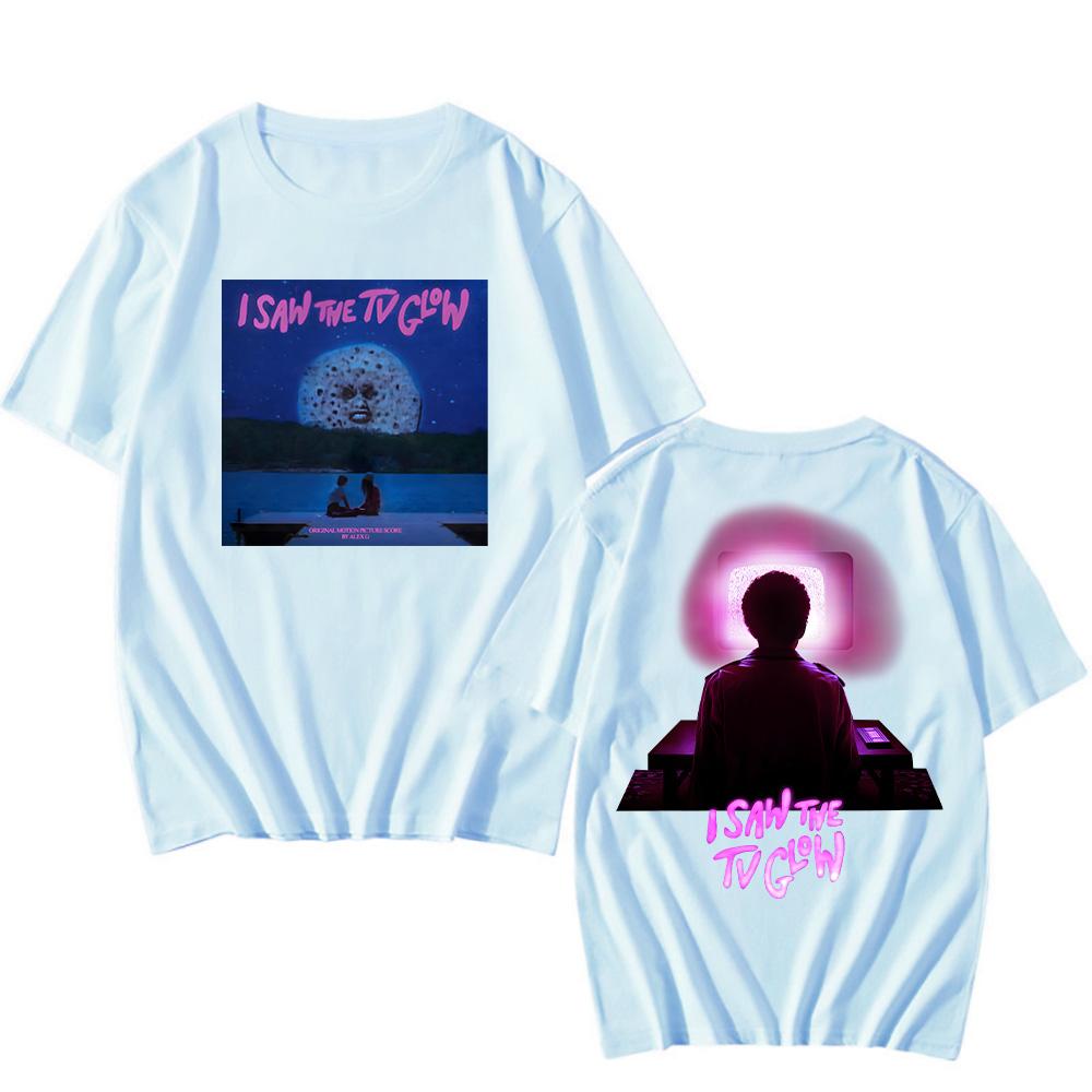 Alex G I Saw The TV Glow Graphic Print Tshirt Fashion Fun Oversized Tee Unisex Vintage Top New Cotton T Shirt Creative Aesthetic T-shirt