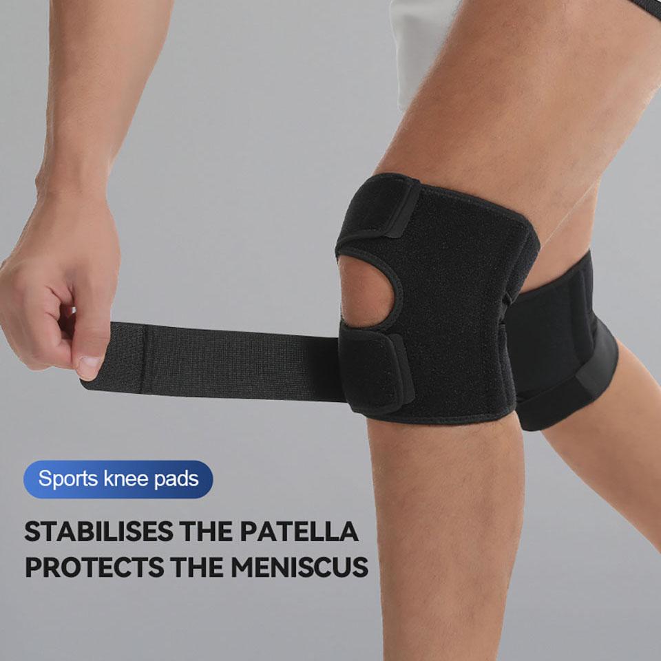 1Pcs Breathable Knee Pads Stabilize Patella Protect Meniscus Double-Sided Spring Support Binding Strap Winding Pressurization
