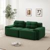 Sofá Modular sin Brazos, Sofá Moderno para Sala de Estar con Asiento Profundo, Cómodo Sofá Nube de Pana, Sofá de Dos Plazas Pequeño, Sofá Cama, Verde
