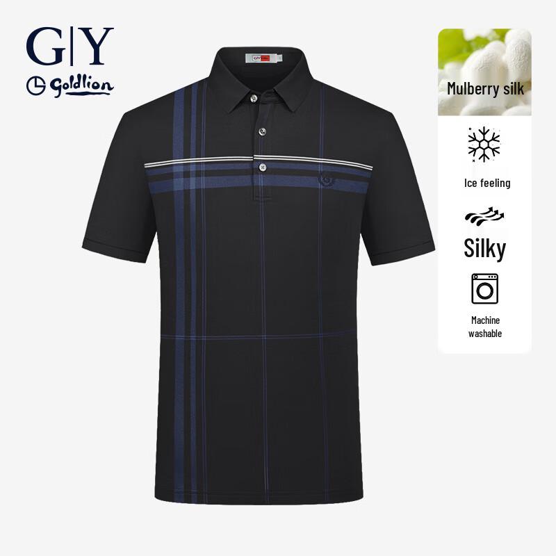 Goldlion Men s Summer Silk Blend Polo Shirt TSF0056-MD163 L