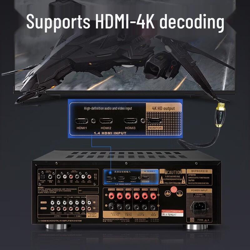 SANSUI DM-10A 5.1 Channel Home Theater Amplifier CN Plug (adapter Included)