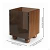 Vanity Organizer with Transparent Wooden BodyGrain Makeup Brush Holder OpenTop Cosmetic