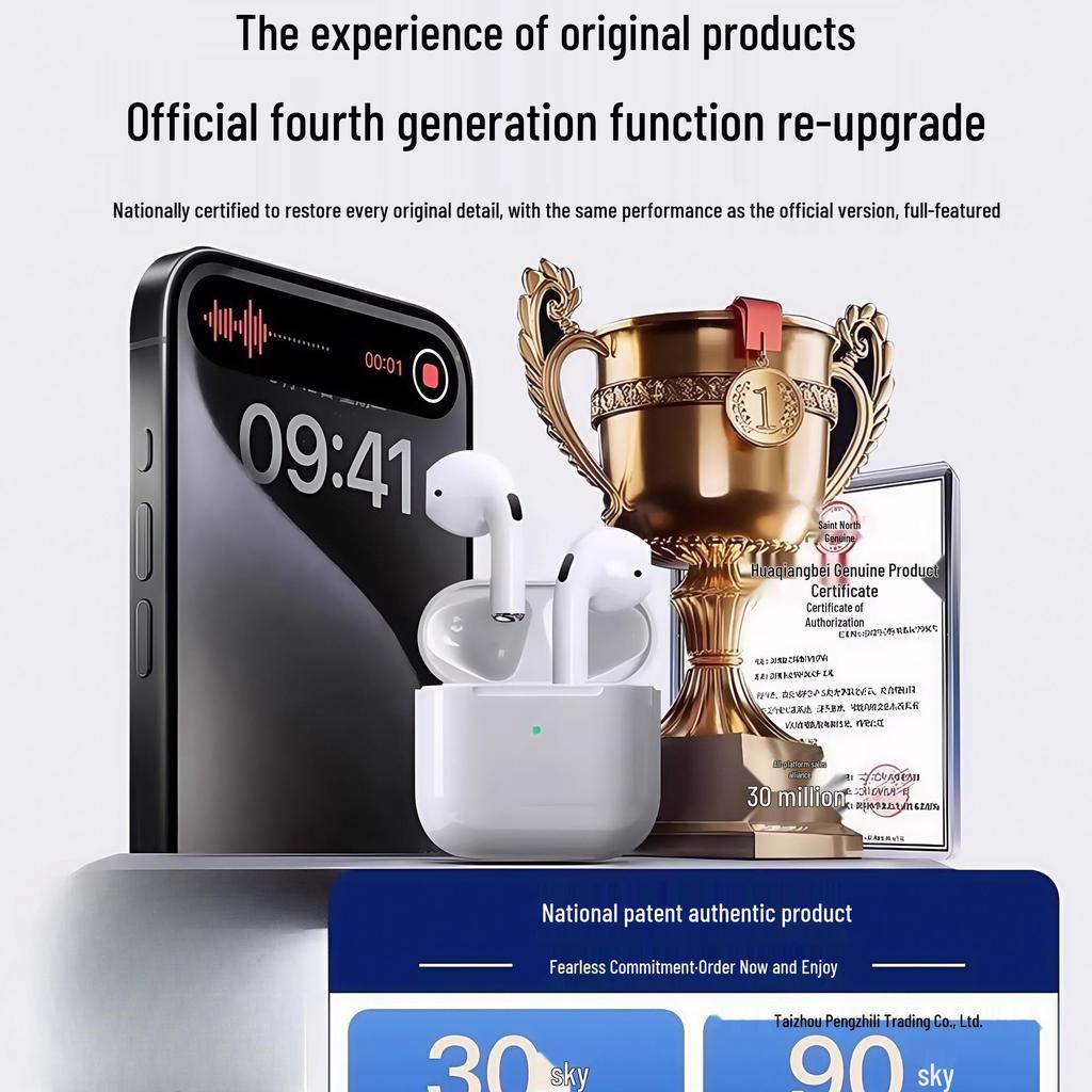 2025 Huaqiangbei 7th Gen Wireless Bluetooth Headphones: Noise-Cancelling, Original High-Quality Sound, Semi-In-Ear.