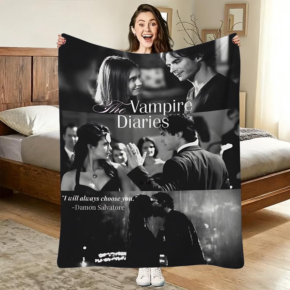 Printed Blanket Picnic Blankets Warm Blanket Soft and Comfortable Blanket Home Travel The V-Vampires D-Diaries Birthday Gift