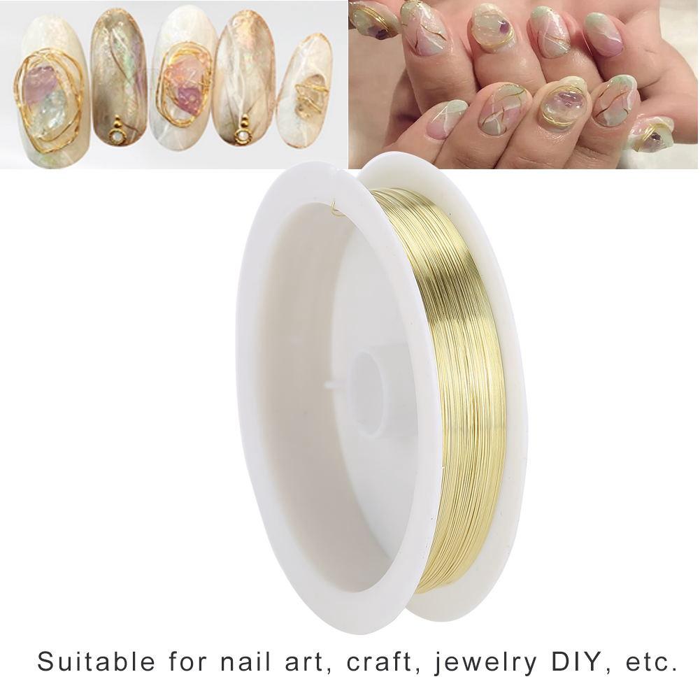 Beads String Jewelry Accessories Nail Art Manicure Metal Copper Wire Thread(Gold)