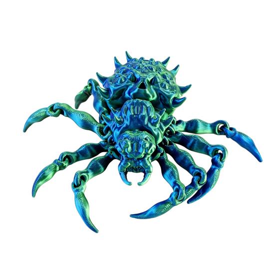 3D Printed Articulated Spider Model, Flexible Animal Figure with Movable Joints for Halloween Home Office Desktop Decor