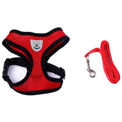 Arnés y Correa para Perro Life Point Edge Malla Negra S, Rojo, 1 juego