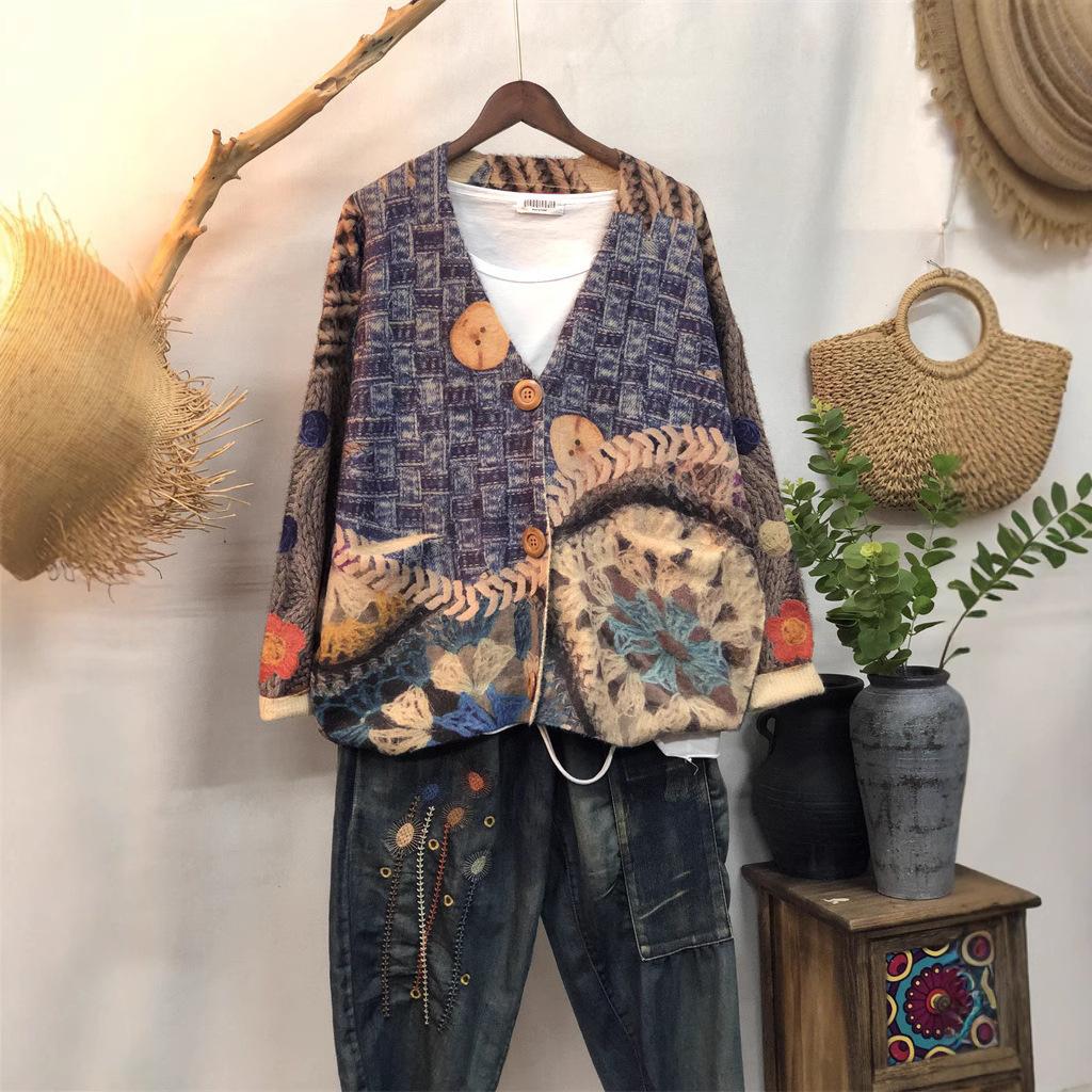 Early Autumn New Products Women's Coat Knitted Sweater Mink Knitted Cardigan V-neck Women's Loose Top Sweater Cardigan Fashion