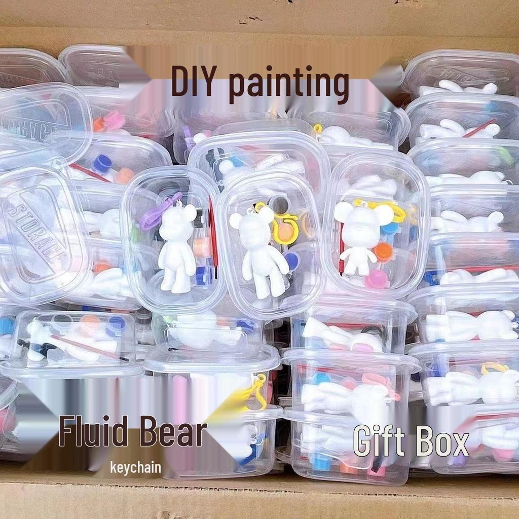 Graffiti Fluid Bear DIY Keychain Gift Set for Kids