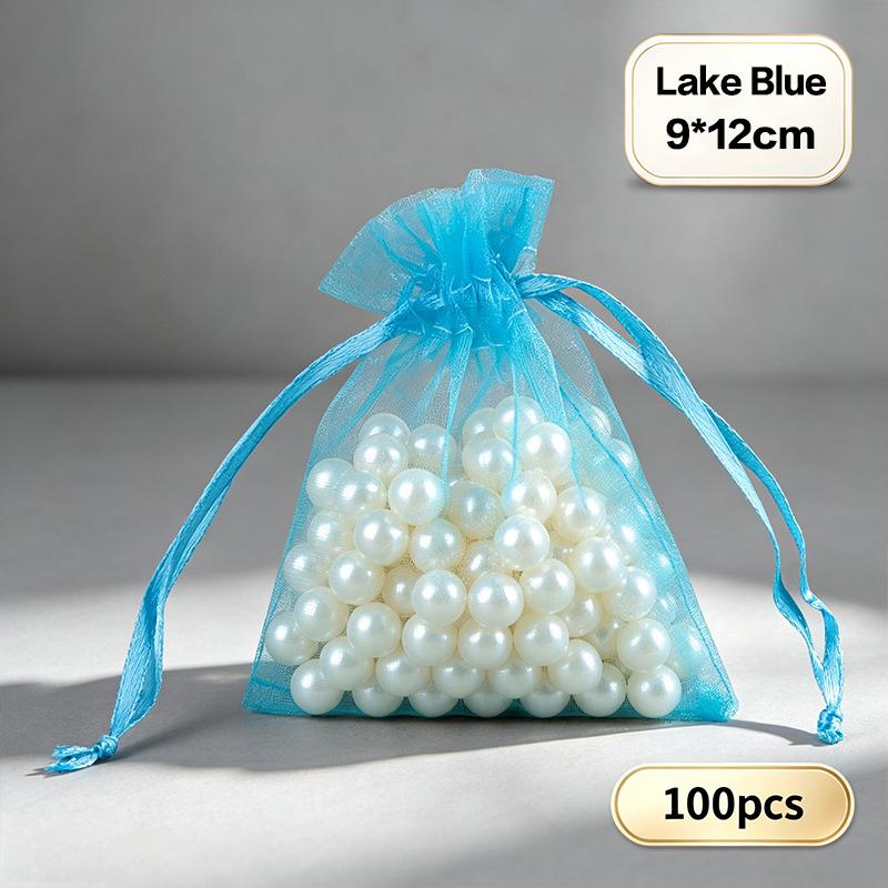 100 stk Bryllup Julegaveposer Organza Gavepose Snoreposer Til Slik Smykker Pose Pakning