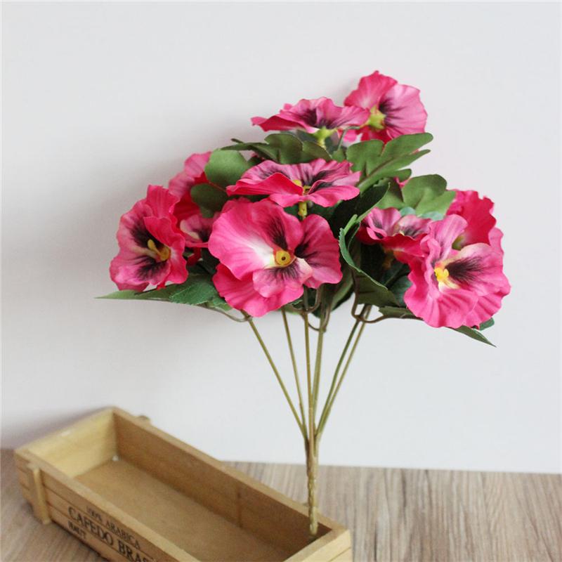 

1Pc Artificial Flowers Silk Flower Pansy Wedding Party Table Garden Decoration Home Decor Simulation Plants розы красного