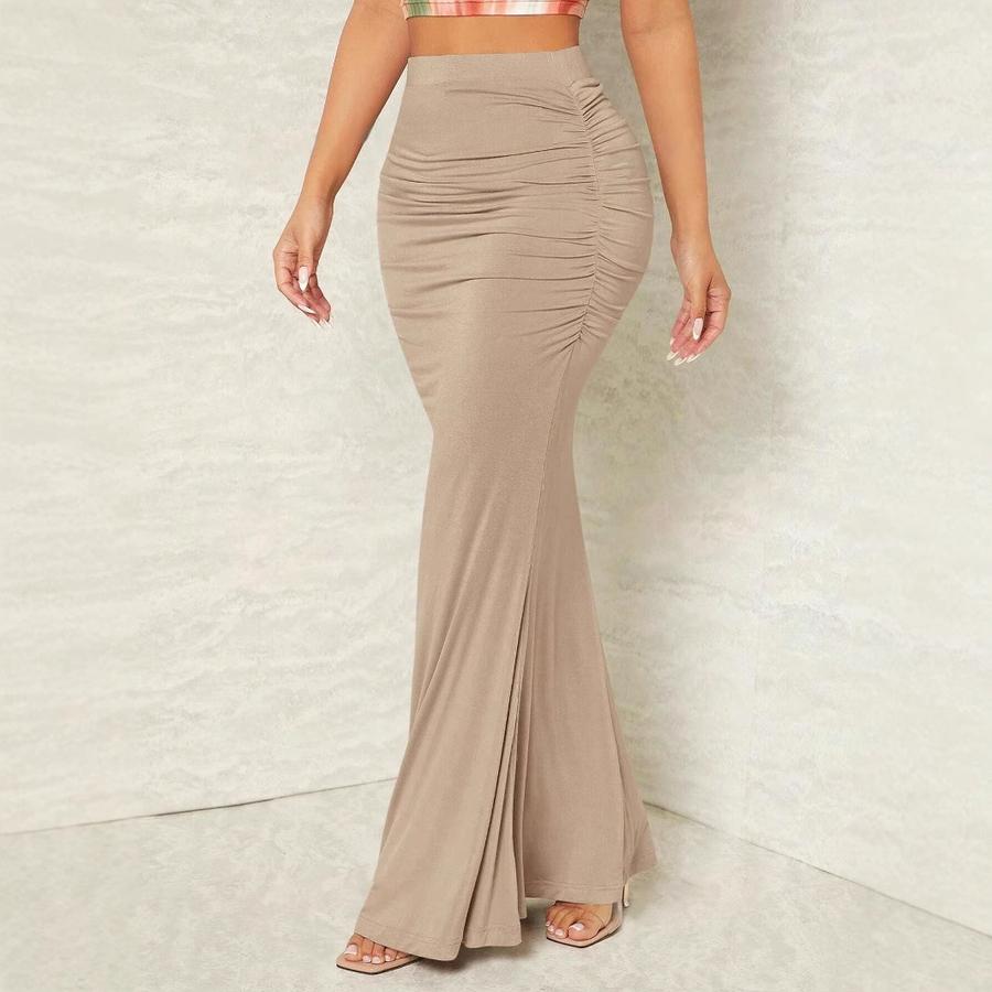 High Waist Slimming Ruffled Pleated Fishtail Half-Length Skirt