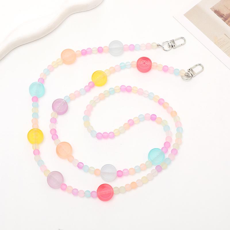Yi Lian Acrylic Beaded Phone Chain: Pearl Crossbody Strap Charm for Women