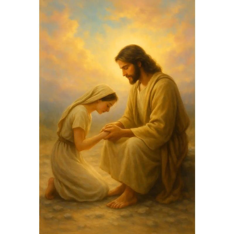 Newlyweds Jesus Catholic Posters Classic Pray Motivational Spirit Modern Prints Canvas Wall Art Picture Home Living Room Decor