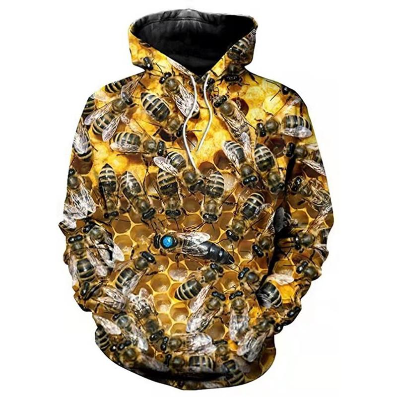 

Забавные худи с 3D-принтом в виде пчелиных сот для мужчин и женщин, модные повседневные осенние толстовки оверсайз, пуловеры, спортивный костюм 5XL