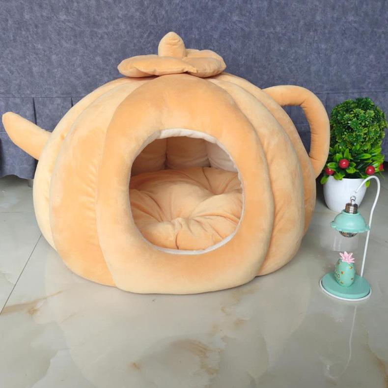 

Полузакрытая кошачья будка, большой и маленький горшок, будка, теплая и дышащая, зимняя будка для собак, питомец породы сиба-ину, новый кошачий домик M 50*40 cm