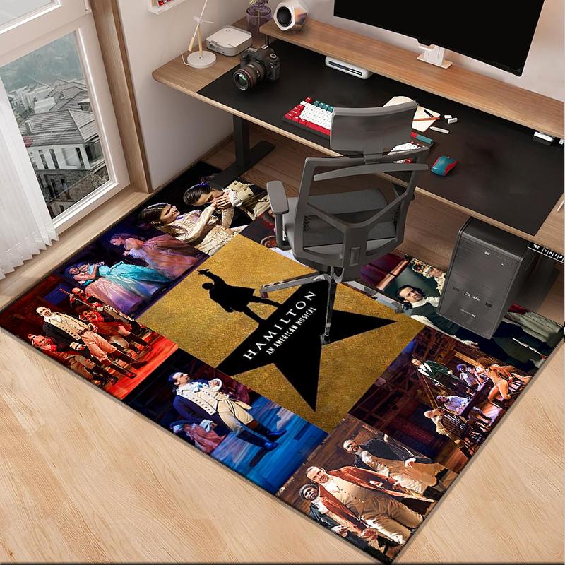 Star Hamilton Art Office Rug Chair Mat, Game Carpet, Suitable for Front Door, Bedroom, Living Room, Desk, Holiday Gift