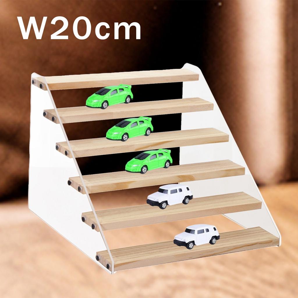 Acrylic Wooden Display Stand Shelf Glasses Cosmetic Doll Ladder Riser Stand