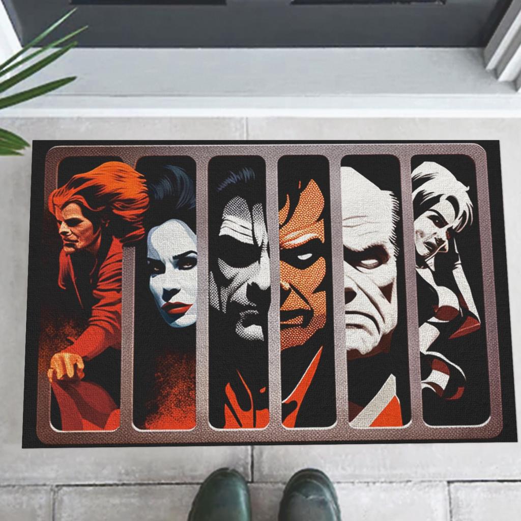 Halloween Clown Printed Kitchen Carpet Living Room Dining Room Laundry Floor Mat Bath Balcony Hallway Non-slip Door Mat