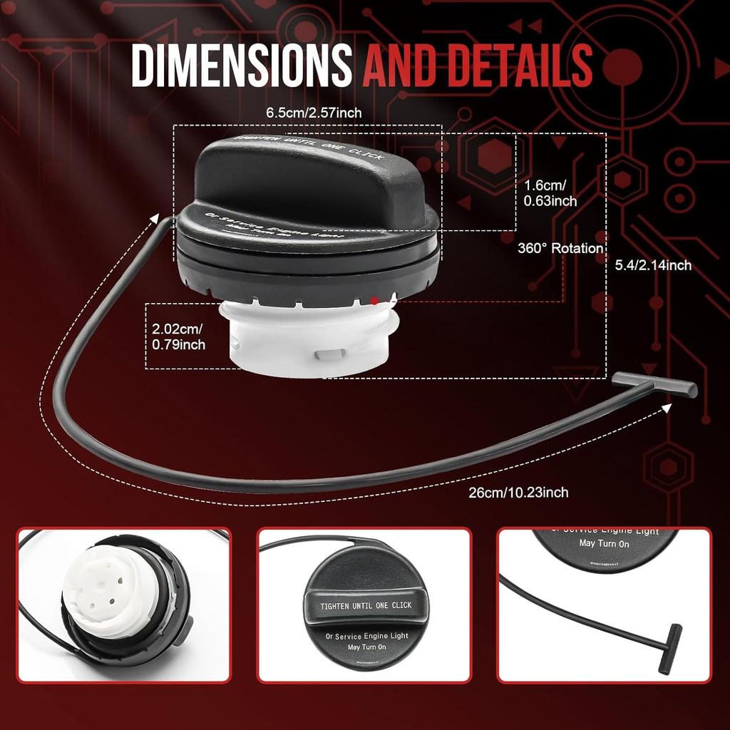 Gas Cap Fuel Cap GT358 for 2011-2017 Buick Enclave, Chevrolet Silverado 2500 HD Silverado 3500 HD Tahoe Silverado 1500 Suburban 2500 Traverse, GMC