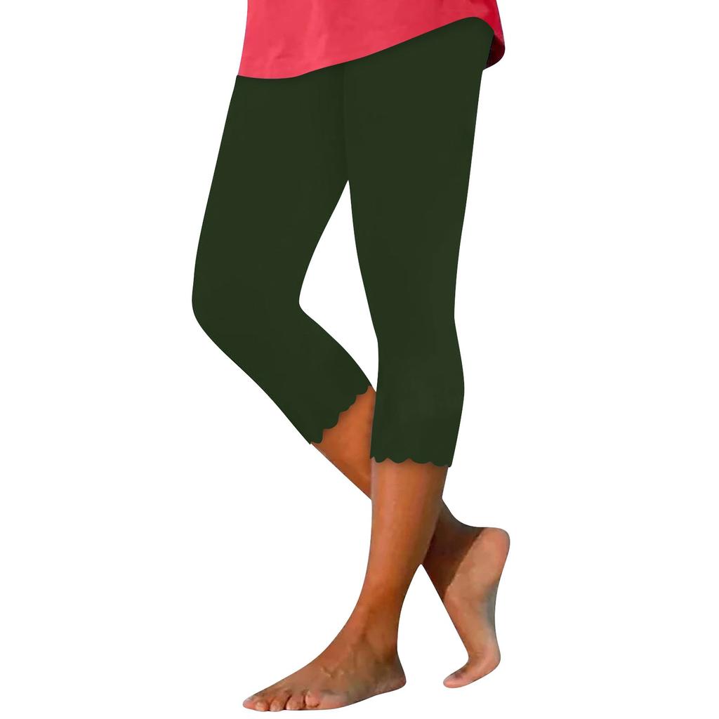 Sommer Damen Leggings Verkürzte Hose Hoher Bund Enge Hose Zum Laufen Yoga Fitnessstudio Training