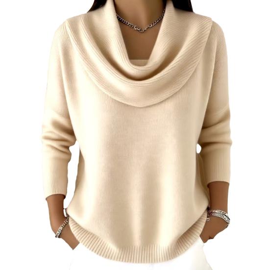 Pull Femme Col Bateau Manches Longues Couleur Unie Hauts Pull-Over Coupe Slim Doux Respirant Hiver Superposition Tricots Décontractés