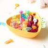 10Pcs Cartoon Fruit Fork Bear Christmas Bow For Children Box Pick Animal Toothpick Mini Cupcake Stick Fruit Cake Dessert Fork