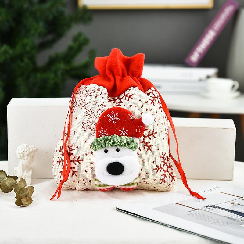 Creative Christmas Gift Bag 2020 Three-Dimensional Doll Candy Tote Bag, Classic Snowman Handmade Bundle Bag