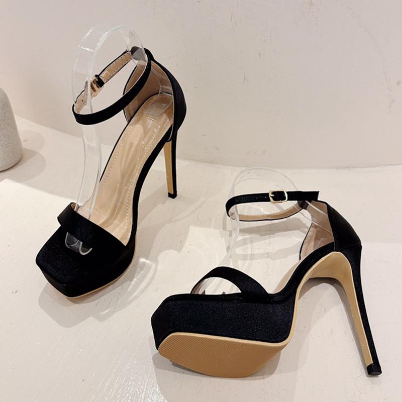 Liyke Model Catwalk Platform Sandals For Women Sexy Square Toe Party Nachtclub Stripper Heels Pole Dance Shoes Zapatos Mujer