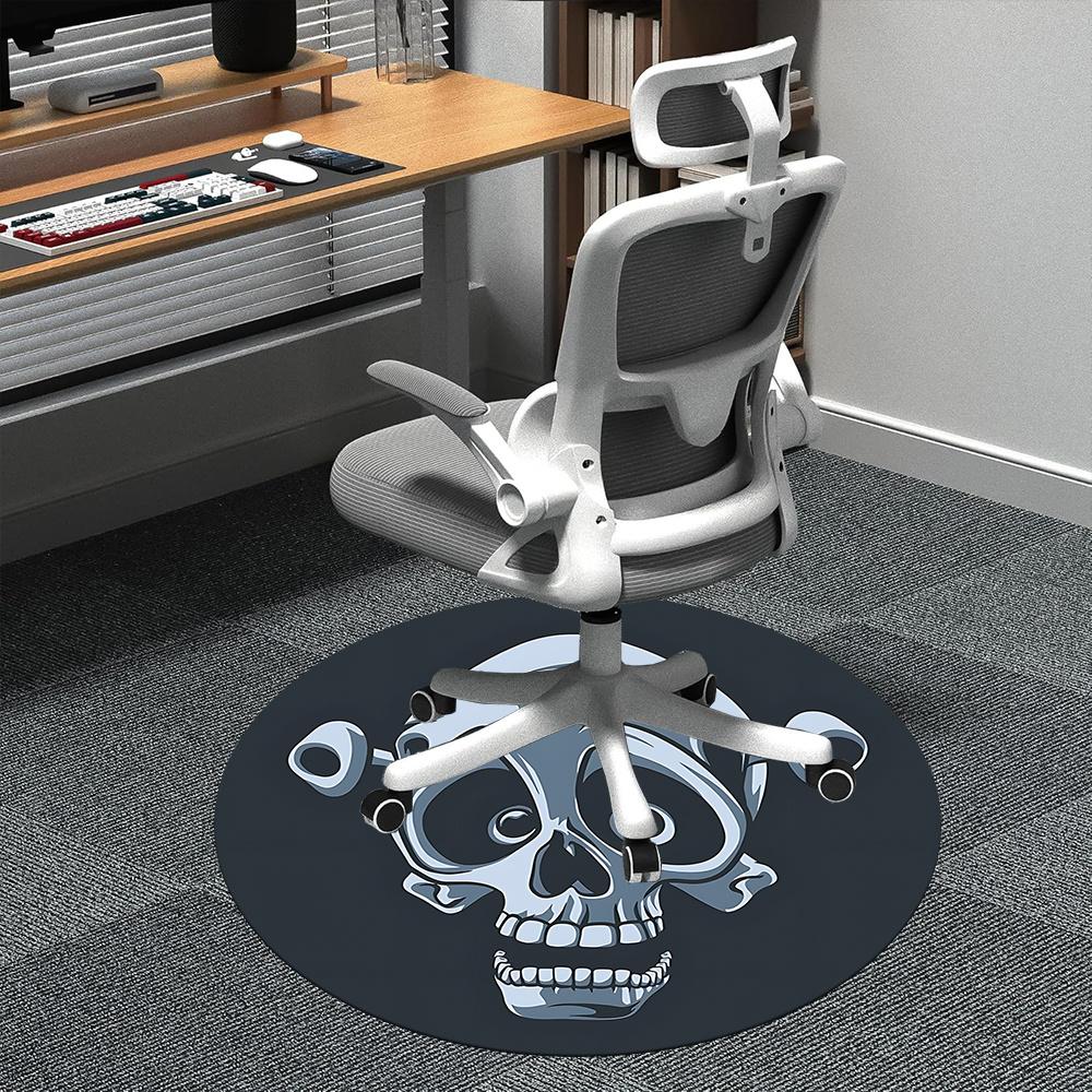 1pc Skull Jester Office Round Area Rug, Indoor Mat Suitable ForOffice, Under Office Chairs Bedroom Living Room Home Decor, Room Deco Q040