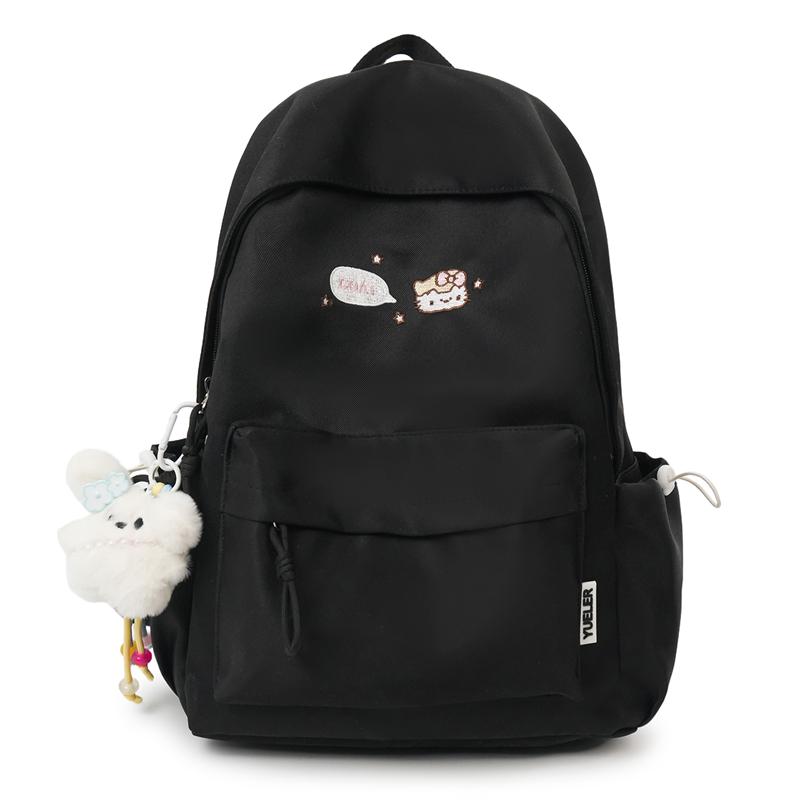 College Style Student Schoolbag Cartoon Embroidery Women's Lightweight Backpack