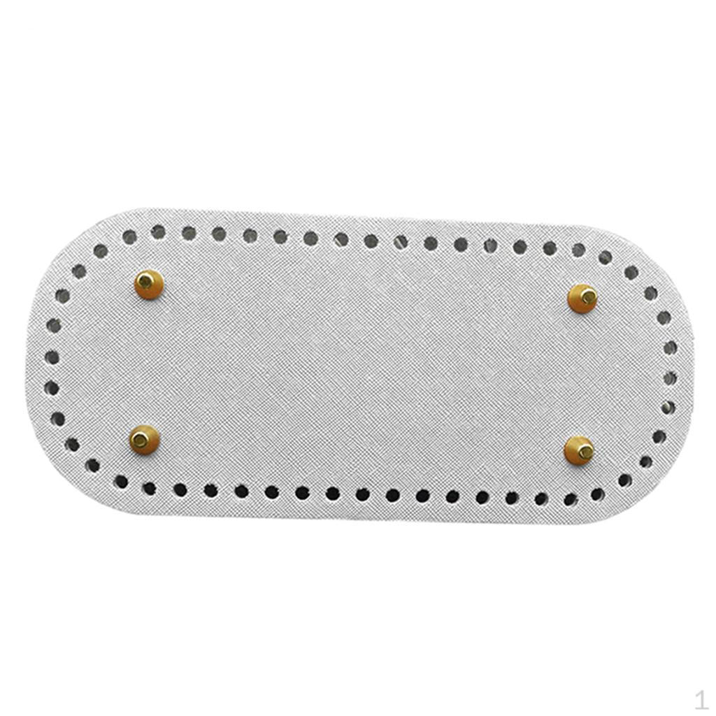 PU Leather Knitting Crochet Bag Nail Bottom Shaper Pads Weaving Bags Insert Cushion Base with 52