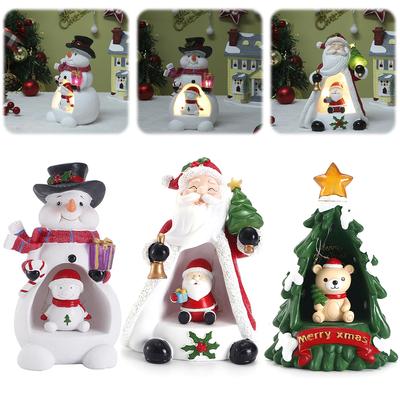 Christmas Cartoon Bedside Light Resin Kawaii Desk Lamp Festival Theme Cute Lamp Ornament for Home Party Decor