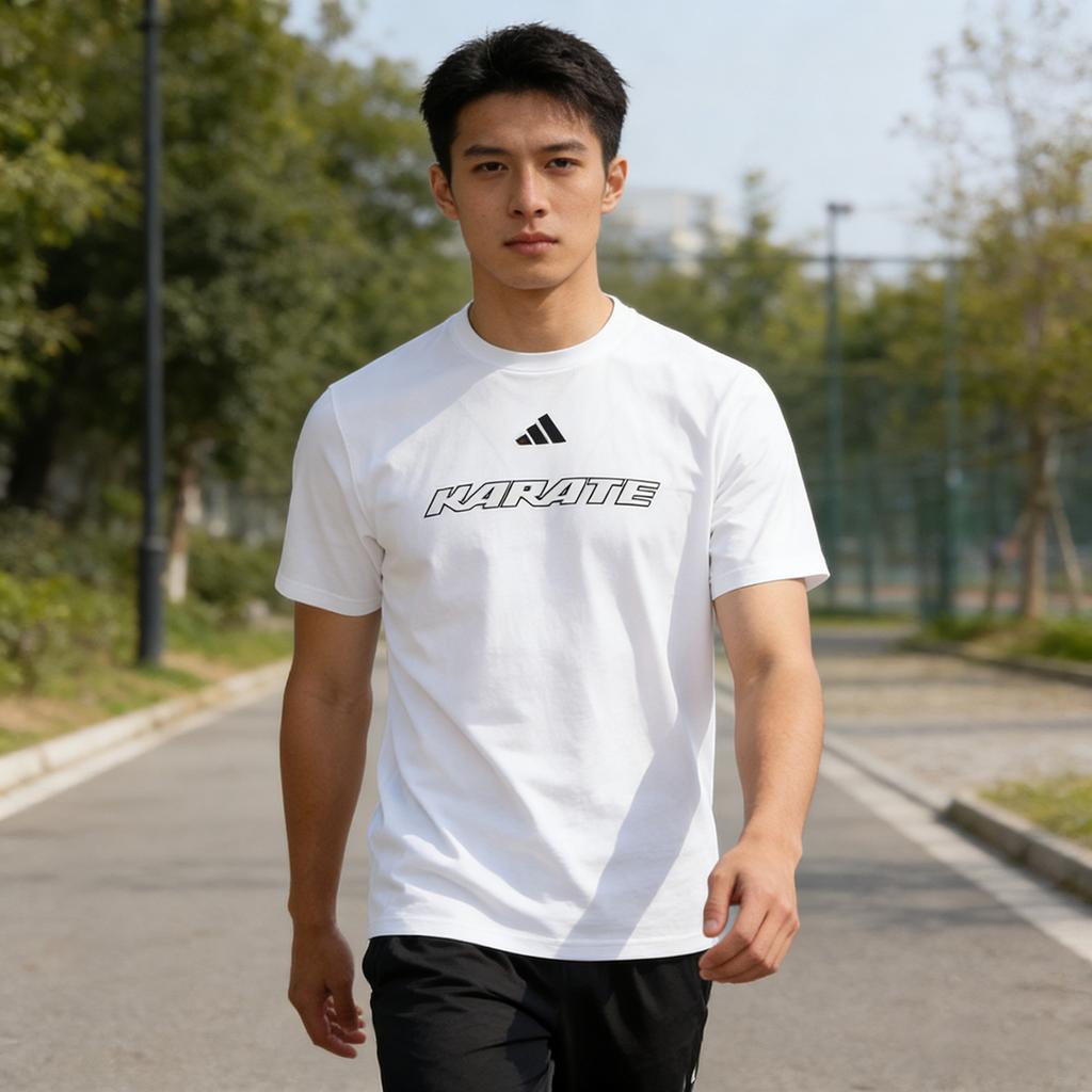Adidas Karate Series Versatile Sports Comfortable Breathable Sweat-Absorbing Casual Fashion Short Sleeve T-Shirt Unisex Tops CLTS26K1-WB