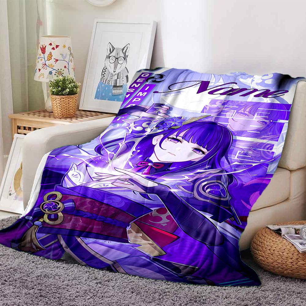 Customiz Name Personality Genshin Impact Balzebub Blanket Soft &Warm Sofa Office Bed Travel Lunch Break Blanket, Gift Suitable All Seasons