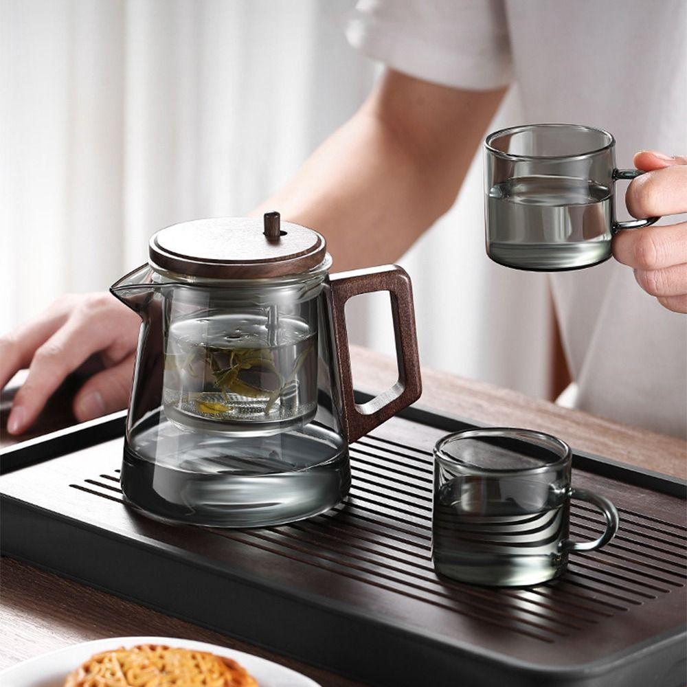 Heat Resistant Tea separation Glass Teapot 650ML One-button Filtering Teapot  Loose Tea