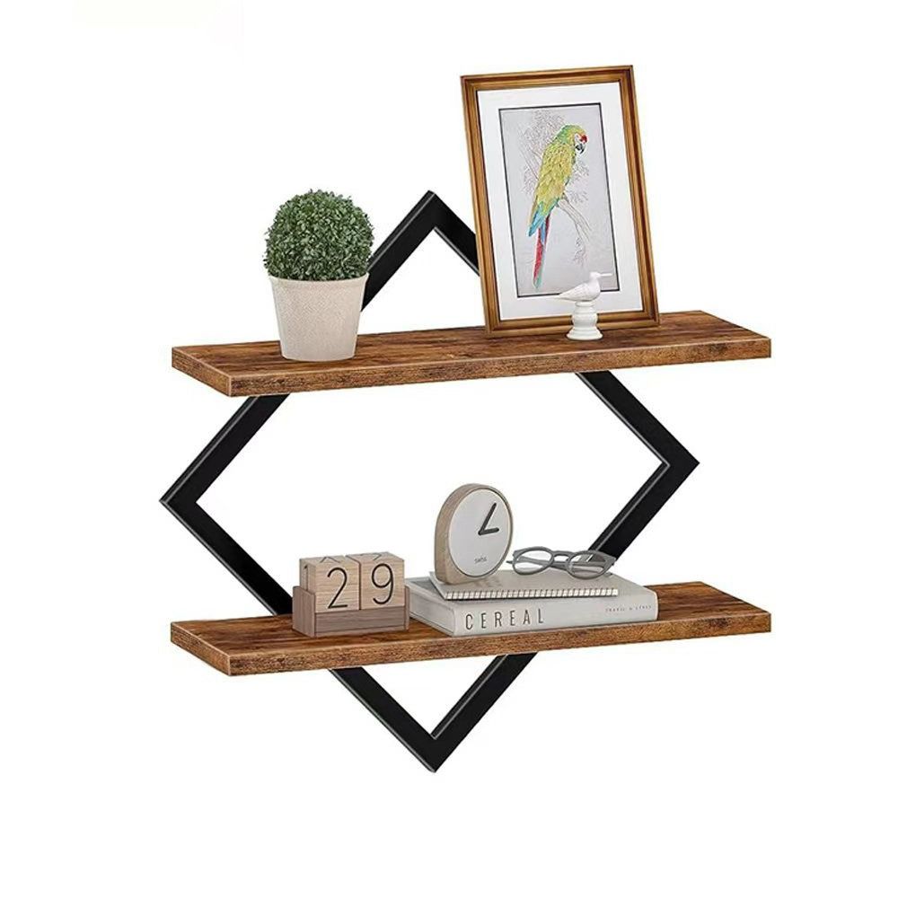 Double-Tier Floating Shelves Wall Mounted Bathroom Shelves  for Living Room Bedroom Kitchen