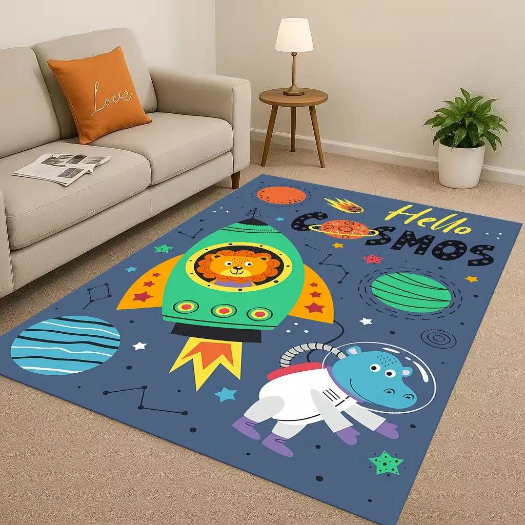 2026 New Space Dinosaur Cartoon Dino Art Living Room Non Slip Area Rug Carpet for Bedroom Kids Playroom Sofa,Home Decor Doormat