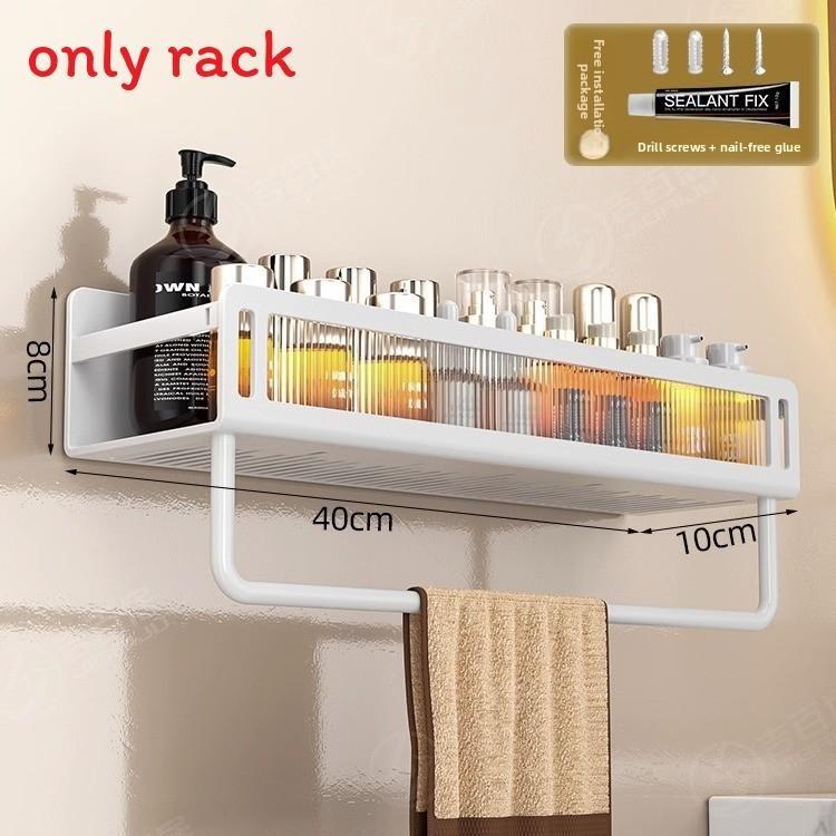 Space Aluminum Wall Mount Bathroom Shelf With Layer Storage For Toilet And Sink Area