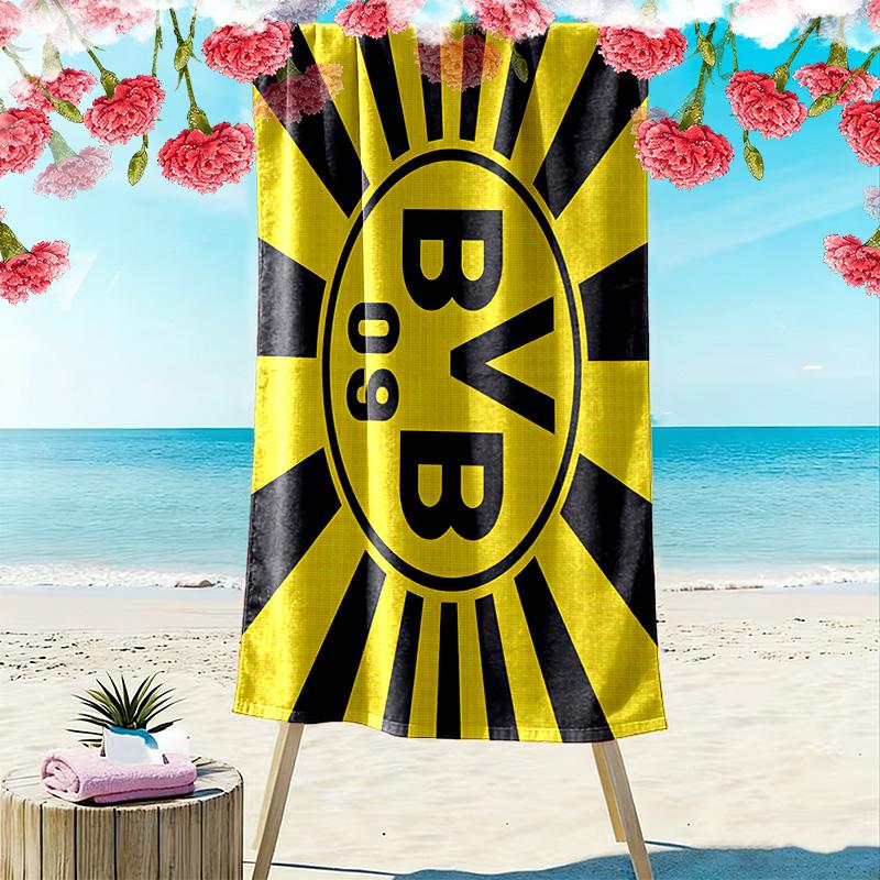 Borussia Dortmund Print Beach Towel, Large Soft Quick Dry Towel for Beach Camping Swimming