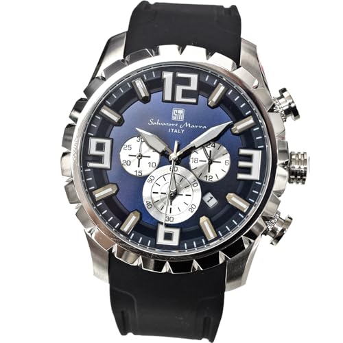 Salvatore Marra Men s Chronograph Watch, Exclusively Available at Our Store, a Popular Gift for Sports, Business, Casual, and Luxury (SSBL/BK (Navy))