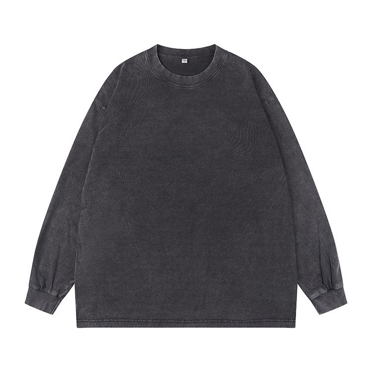 Men s Winter Heavyweight Washed Cotton Hoodie - Round Neck, Embroidered Logo, 270g Thickened Fabric XL