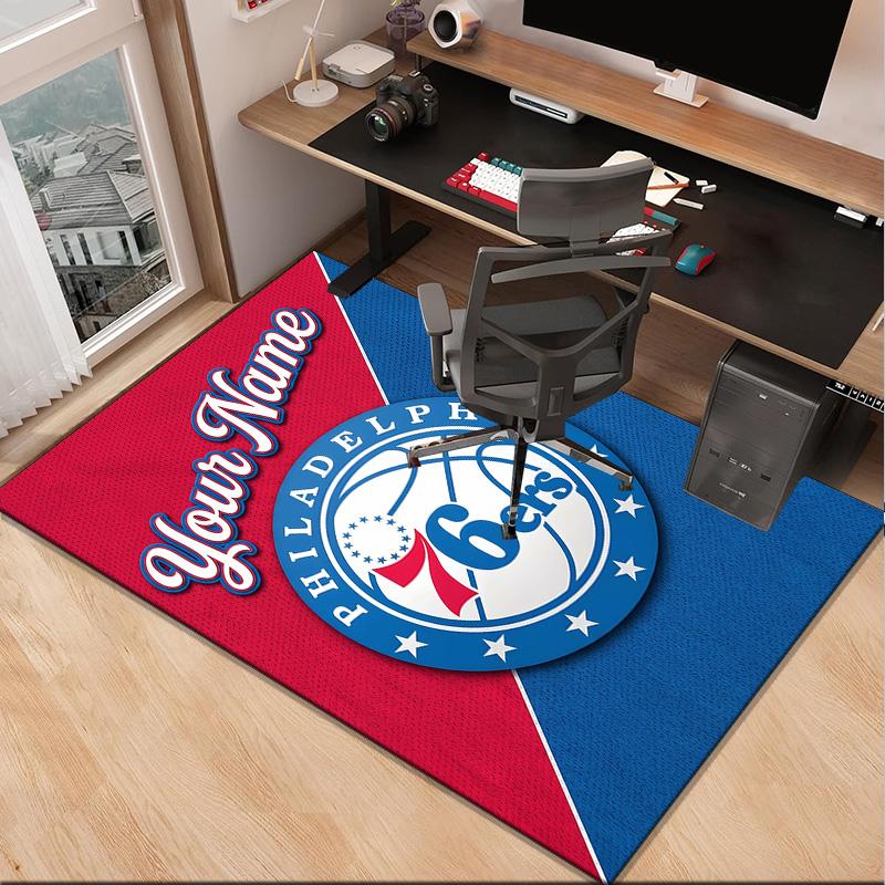 Custom Name76ers Basketball Team Carpet, Indoor Rug, Chair Rug, Living Rooms, Doormat Made From Polyester Home Decor Birthday Christmas Gifts
