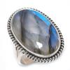 Natural Labradorite Gemstone Handmade 925 Solid Silver Jewelry Ring Size 7 G5a41