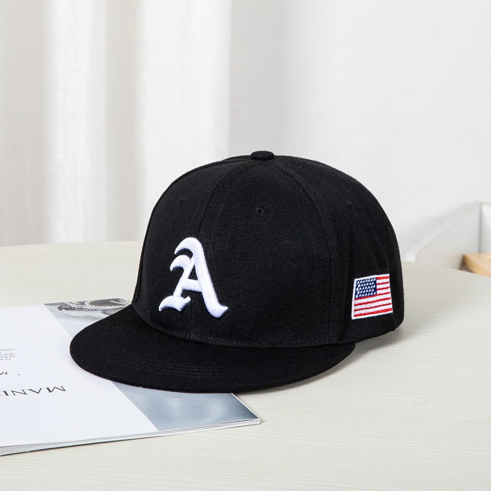 Hip-hop Flat-brimmed Baseball Cap A Letter Three-dimensional Embroidery Outdoor Shading and Sun Protection Young Men's and Women's Hip-hop Trendy Hat