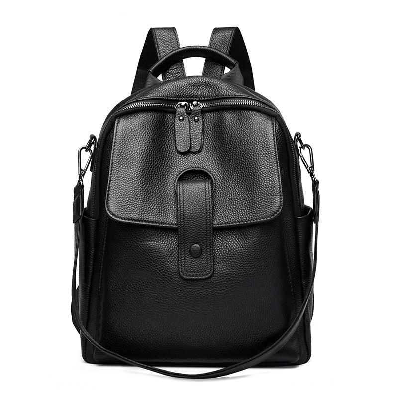 Women's Genuine Leather Large Capacity Backpack - Summer 2025 Fashion Trend, Soft, Versatile, Top Layer
