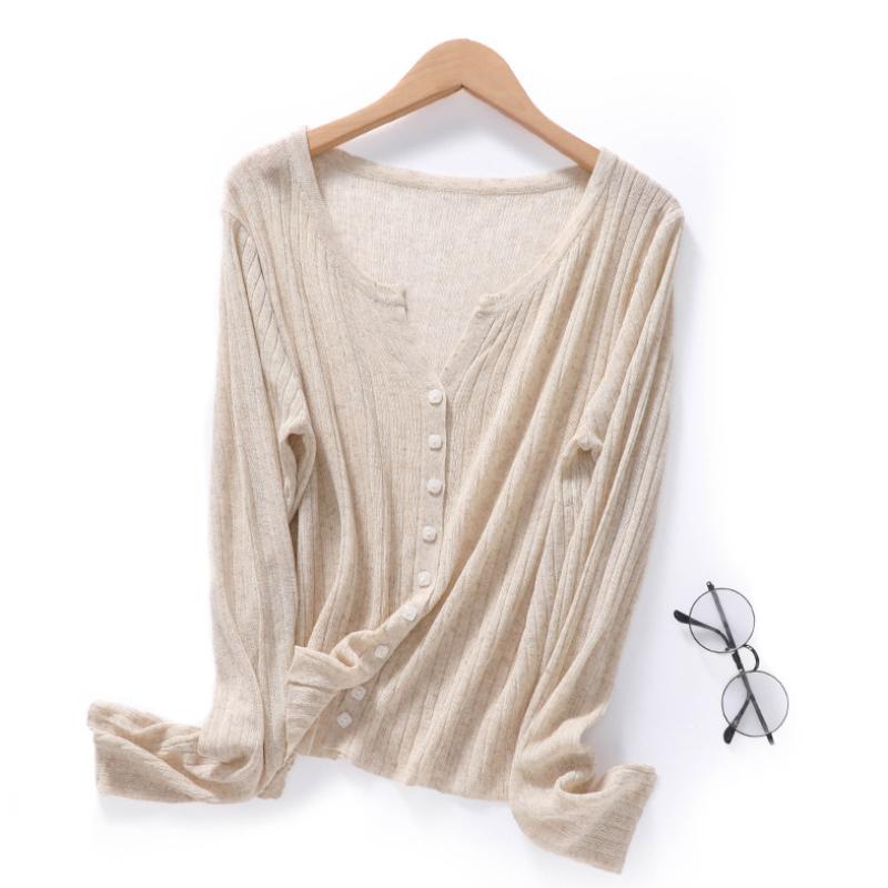 

Новый льняной кардиган женский жакет V-образный вырез базовая вязаная кофта корейский стиль повседневный модный свитер свободный топ XL