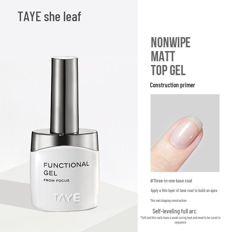 She Leaf Nail Base & Top Coat Set: Crystal Plating, Matte Finish, Builder Gel, Peel-Off Polish